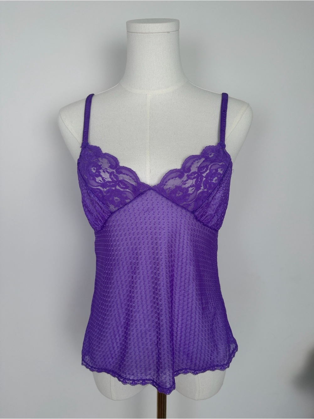 Vintage Victoria’s Secret 1990s Champagne-Gold Jacquard & Sheer Chiffon Slip Dre